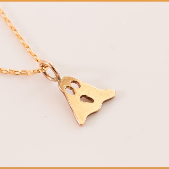 🎃 14K Gold Filled Ghost Necklace – 18” Chain - Picture 4 of 8